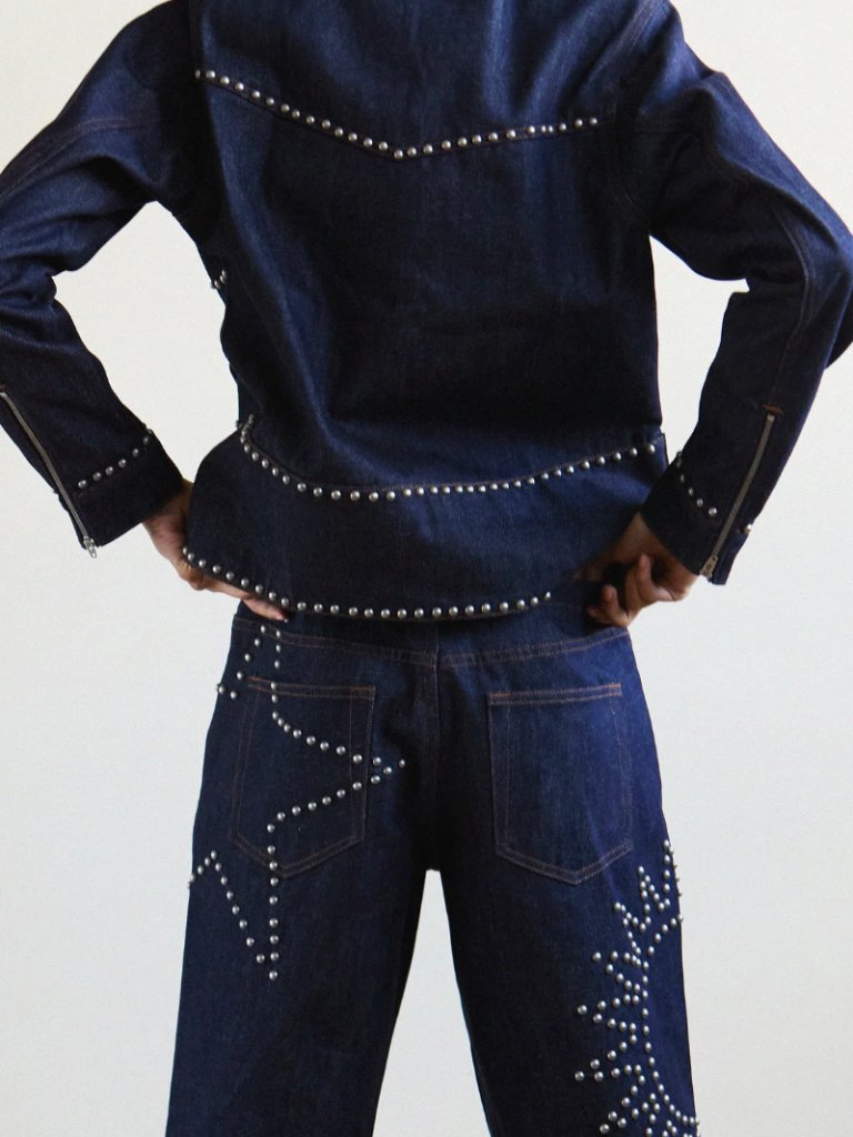 Nwt Understated Leather Sunburst Denim Jacket(Xs) And Pants (24) — image 2 of 7